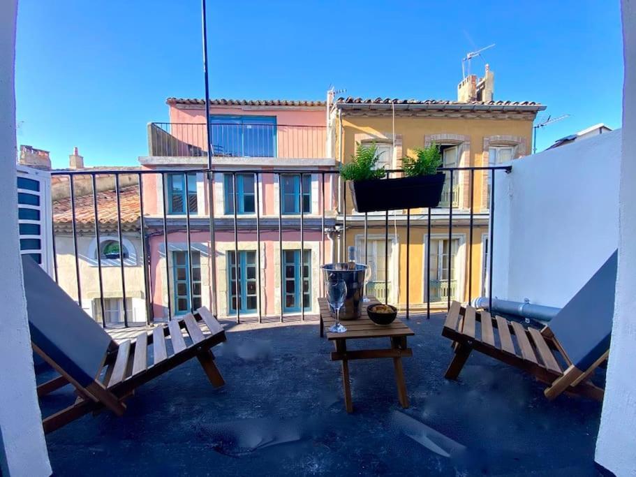 Centr'Halles #3 Terrasse Vue Cathedrale, Clim! Carcassonne Bagian luar foto